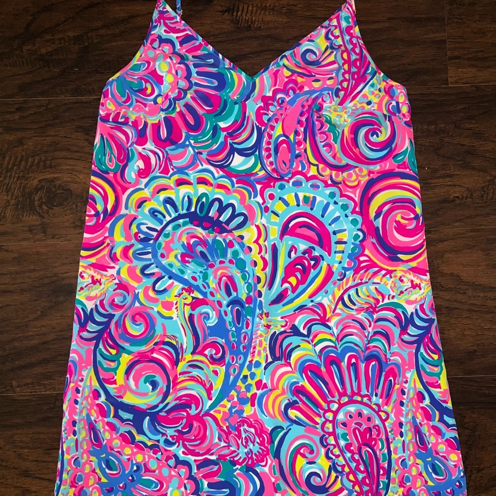 Lilly Pulitzer Psychedelic Sunshine Dusk Lela Silk Dress Small S NWOT NEW